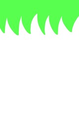 Minimalist abstract background featuring sharp, stylized green wave crests against a large white empty space below. Abstract wavy background 