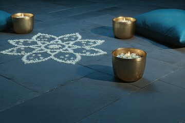 Minimalist Decoration Setup for Indian Wedding Ceremony With Candles and Floral Design