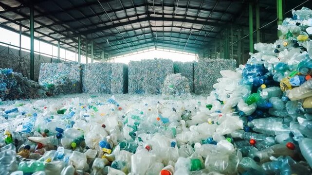 Used plastic bottles ready for recycling. Waste recycling concept.

