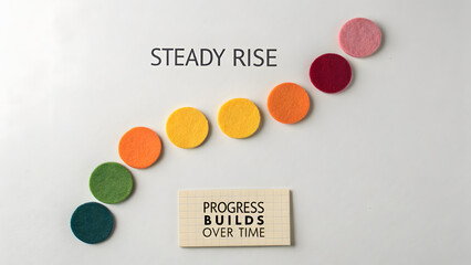 Circular felt rounds in a rising pattern on a white backdrop