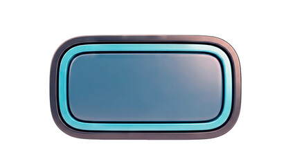 Abstract Button with Turquoise Border on White Background