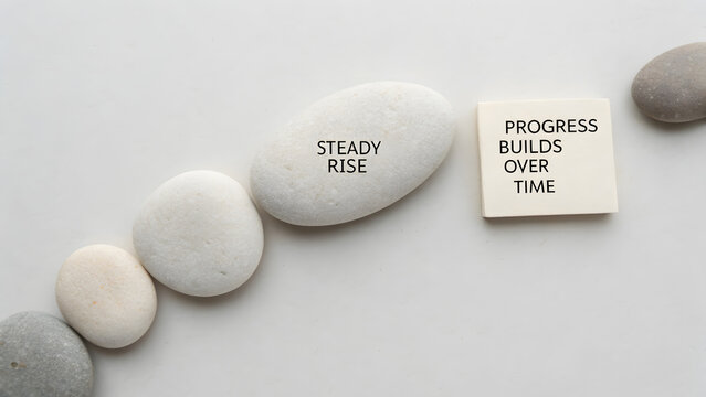 Stones representing steady progress and development over time