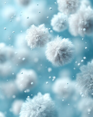 Obraz premium Floating virus cells under microscope 