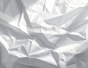 Textura 3D de papel blanco arrugado y h&uacute;medo con sombras suaves