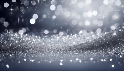 silver shimmering glitter banner