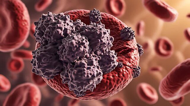 Blood cells in action, showcasing resilience and vitality through microscopic examination of red blood cell interactions within cellular environments, perfect for illustrating scientific.