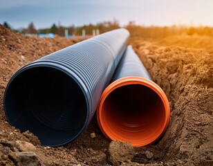 pvc plastic pipe for sewerage in the ground