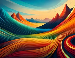 colorful abstract landscape