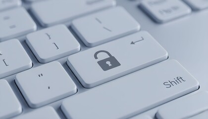 Cybersecurity Unveiled: A close-up shot of a computer keyboard. The focus is on the unlock key with its symbol of an open padlock. This captures the essence of data safety and network security.