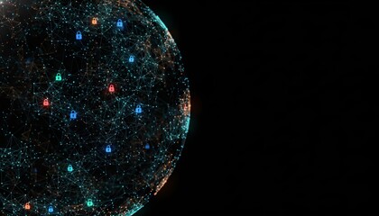 Digital Network: A luminous digital network encircles the planet, a representation of interconnectedness in a technologically advanced age. It highlights digital connectivity, data flow.