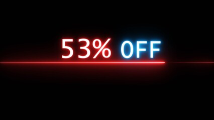 Business 93% off illustration. Neon discounts offer number. Business promotions and special percentage offers.
