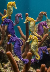 Fototapeta premium Seahorses Thrive Among Reefs