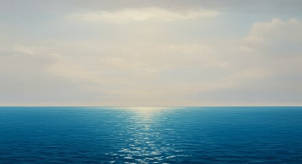 Obraz premium Ocean reflects sunlight at during daytime