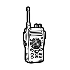 Handheld Two Way Radio Communication Device Illustration.
