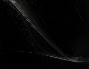 Abstract Black Flowing Hair or Smoke on Dark Background. Generated image