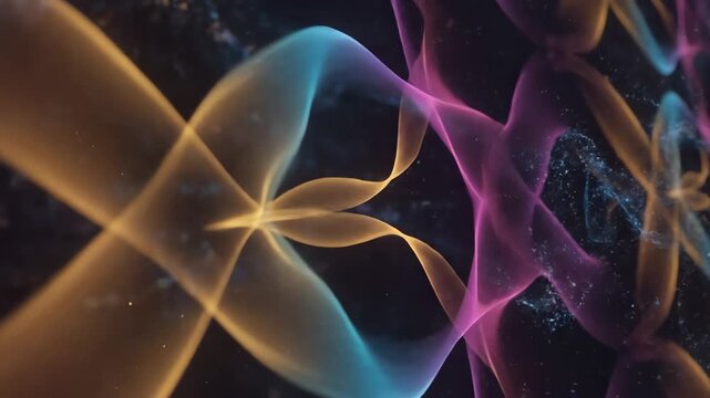 Abstract ethereal energy waves of vibrant flowing color in a mesmerizing seamless loop animation