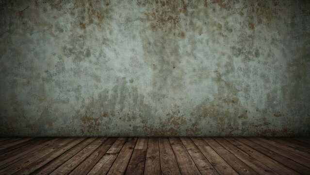 A rustic wooden floor against a stained, textured wall with the old image name: 5500.