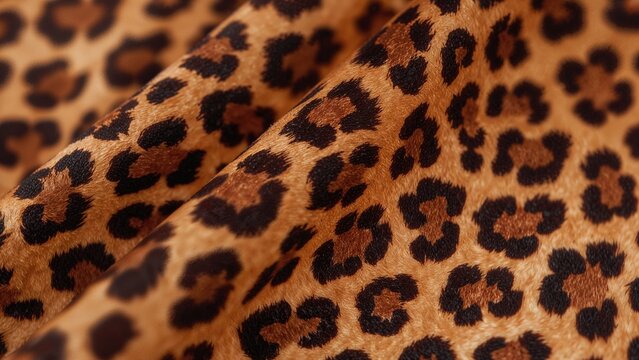 Close-up of animal print fabric with leopard pattern.