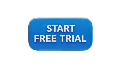 Blue Button with Start Free Trial Text on White Background