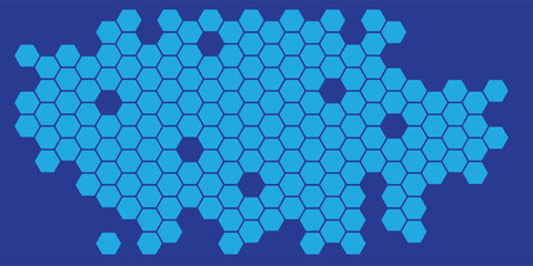 blue 3d realistic vector illustration. Yellow honeycomb pattern.eps10