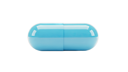 Blue Capsule Isolated on White Background