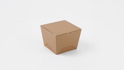 Fototapeta premium Plain cardboard box on a white background.