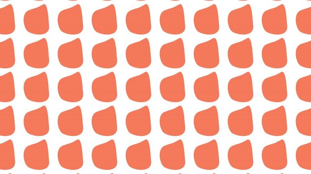 Repeating pattern of orange shapes on white background. Perfect for backgrounds, textiles, packaging, and artistic designs needing bold patterns.