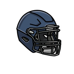 American Football Player Helmet, Cartoon PNG Illustration.