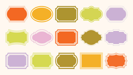 This is a bold vector illustration of silhouette blanks designed for stickers, labels, tags, badges, and stamps. The set showcases striking zigzag wavy-edged starburst circle shapes