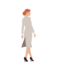 Flat vector people and illustration, woman with formal executive outfit