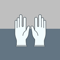 Obraz premium Two white gloves are displayed side by side with fingers pointing upwards.