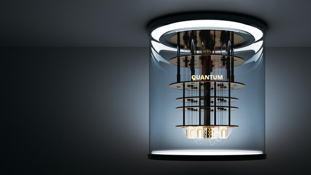 Quantum Computer Technology concept. 3d rendering