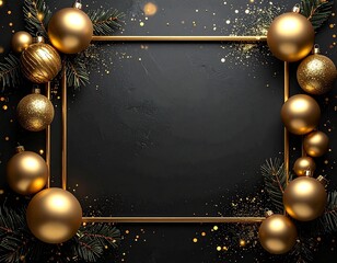 Merry Christmas greeting template with festive holiday atmosphere. Features elegant Christmas decorations, seasonal elements, and warm winter colors. Suitable for greeting cards, posters, banners, soc