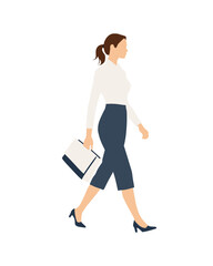 Flat vector people and illustration, woman with formal executive outfit