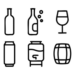 Wine and beverages icon sheet
