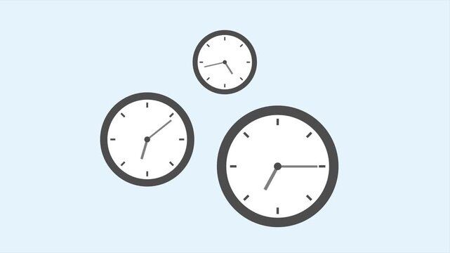 Fast Spinning Clocks Representing Speed, Urgency and Time Pressure Concept