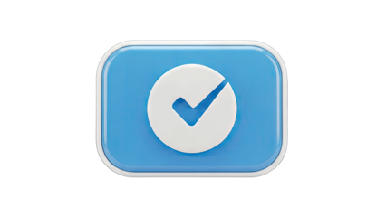 Checkmark Button: Confirmation & Approval Icon on White Background
