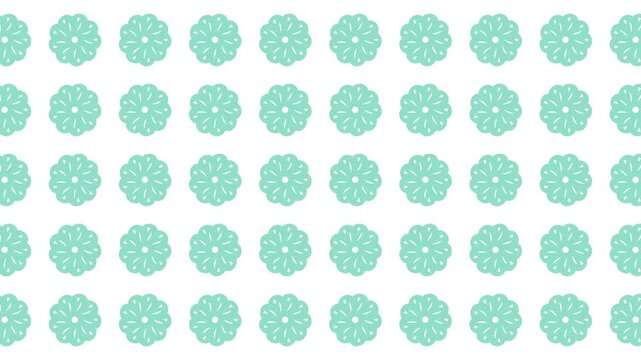 Repeating teal floral pattern on white suitable for backgrounds, fabric prints, packaging designs, stationery, and digital wallpapers.