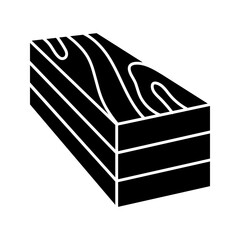 
Stacked wooden boards solid glyph icon isolated vector
