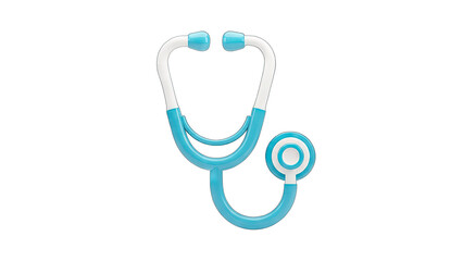 Blue Stethoscope on White Background