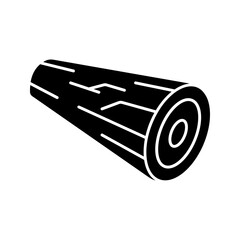 Log wooden tree trunk solid glyph icon vector
