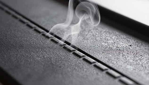 Silent Vapor Rising Through Minimalist Floor