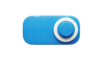 Blue Toggle Switch Isolated on White Background