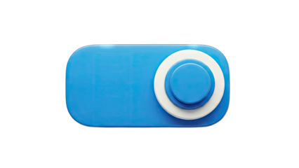 Blue Toggle Switch Isolated on White Background