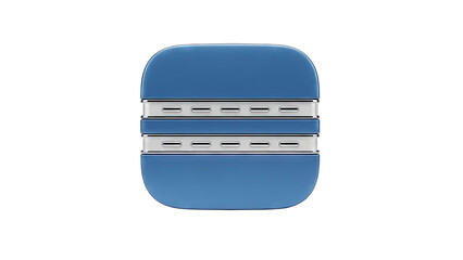 Blue Wireless Earbuds Case Isolated on White Background