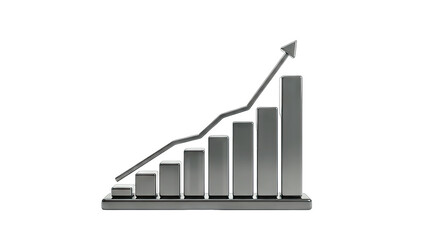Business Growth Chart Showing Increase on White Background