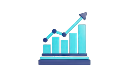 Business Growth Chart Rising Upwards on White Background