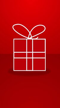Opening Gift Box With Ribbons and Bow with transition to greenscreen