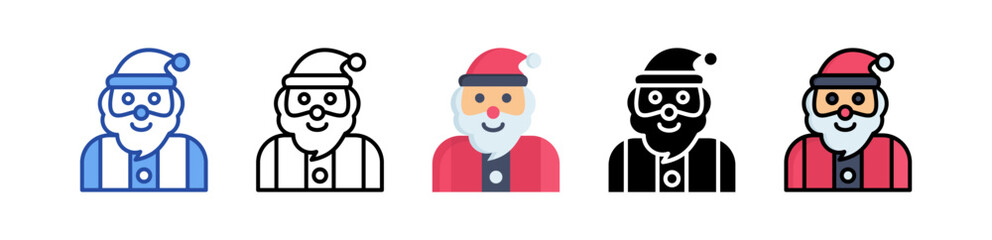 Santa Claus Icon Multi Style Illustration