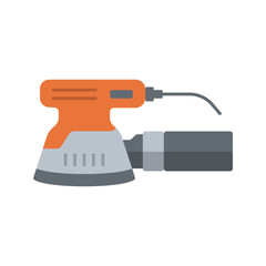 Electric Orbital Sander Power Tool Flat Vector Icon
